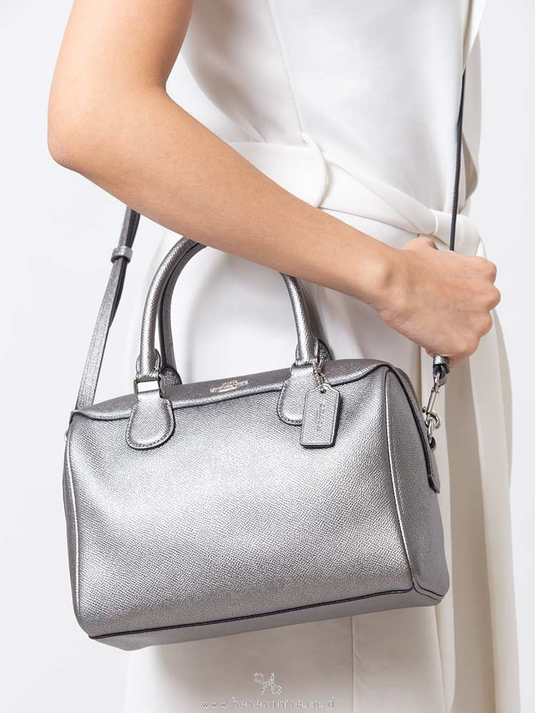 COACH 39706 Metallic Crossgrain Mini Bennett Gunmetal
