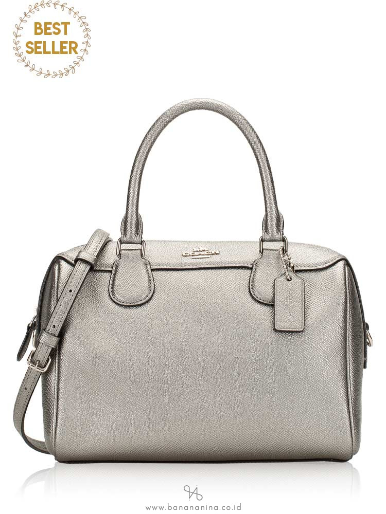 COACH 39706 Metallic Crossgrain Mini Bennett Gunmetal