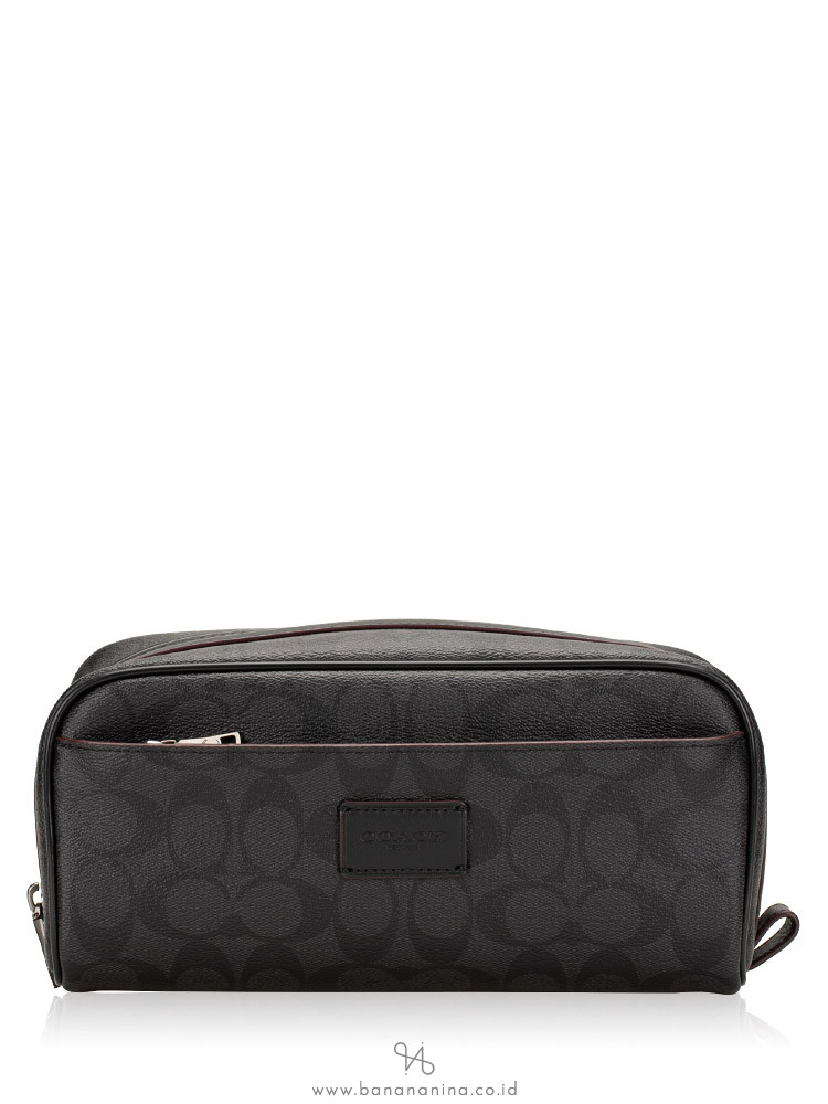 COACH Men 39764 Signature Travel Kit Black Oxblood