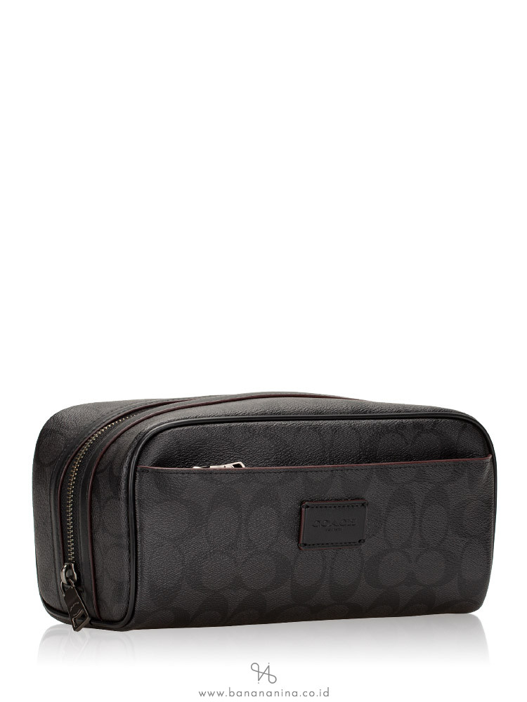 COACH Men 39764 Signature Travel Kit Black Oxblood