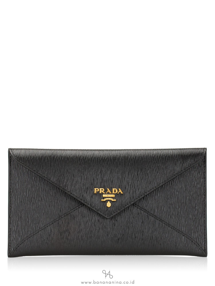PRADA 1MF175 Vitello Move Envelope Wallet Nero