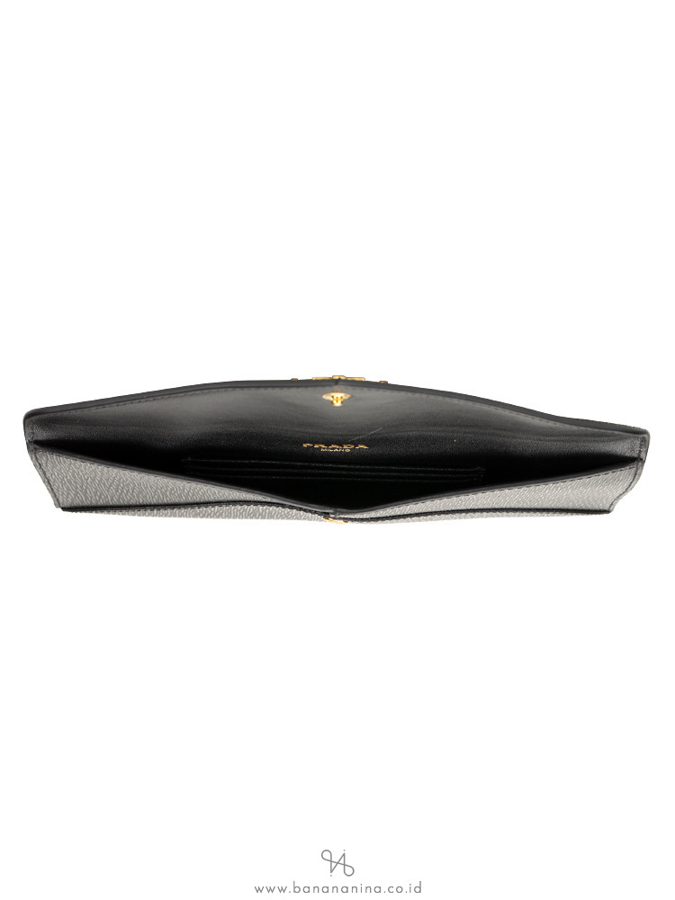 PRADA 1MF175 Vitello Move Envelope Wallet Nero