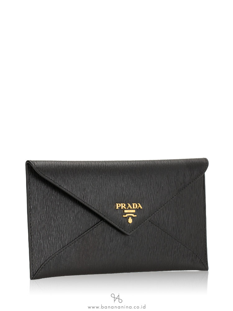 PRADA 1MF175 Vitello Move Envelope Wallet Nero