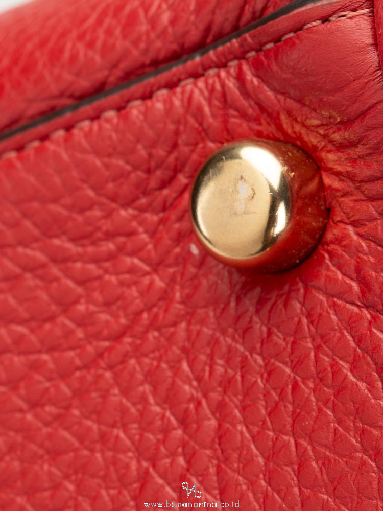 COACH 31376 Pebbled Leather Large Bennett Satchel Ruby