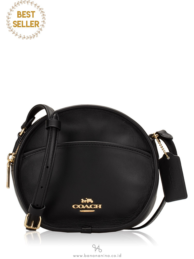 COACH 27971 Smooth Leather Canteen Crossbody Black