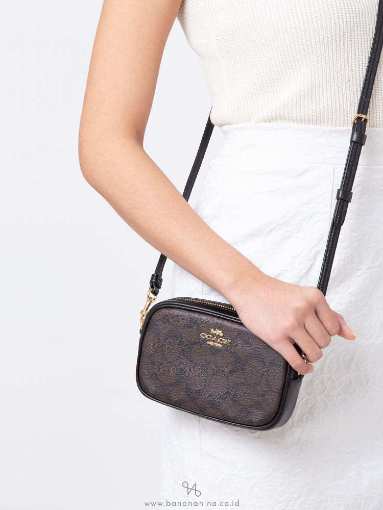 COACH 39657 Signature Belt Bag Set Brown Black