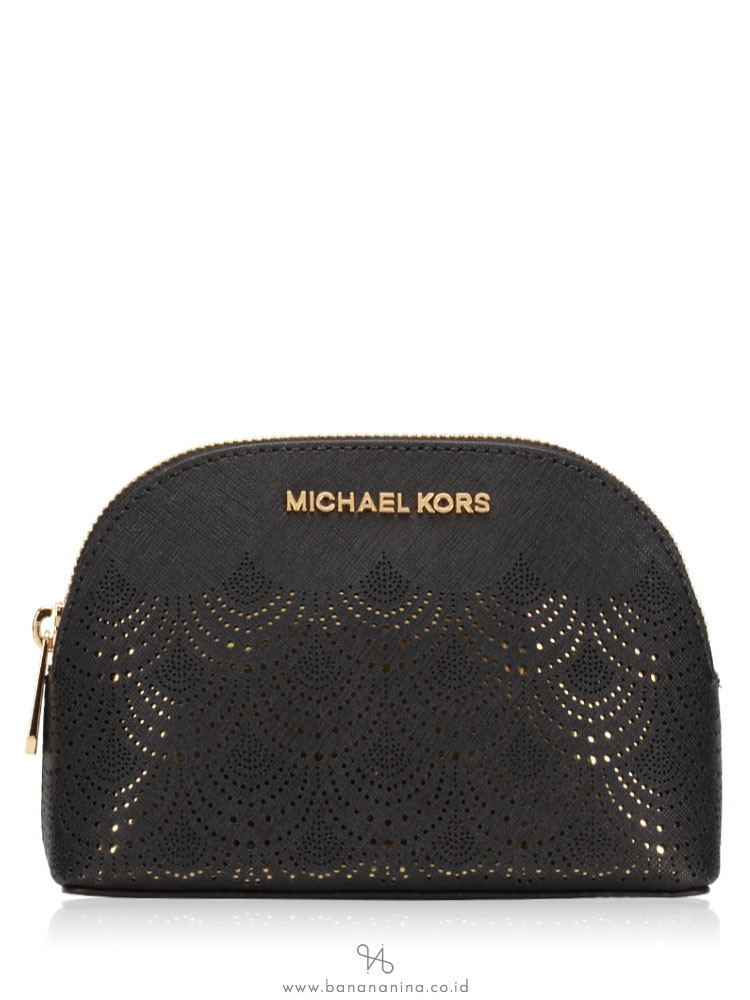 MICHAEL KORS Jet Set Perforated Large Travel Pouch Black