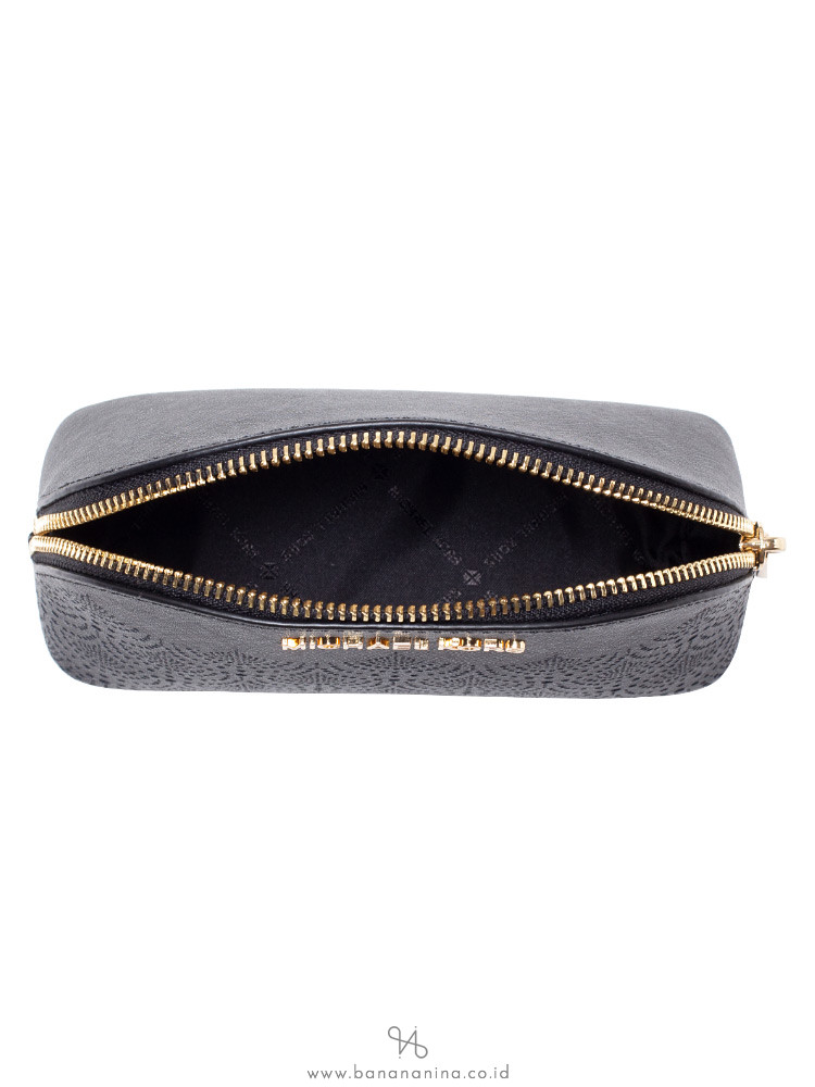 MICHAEL KORS Jet Set Perforated Large Travel Pouch Black