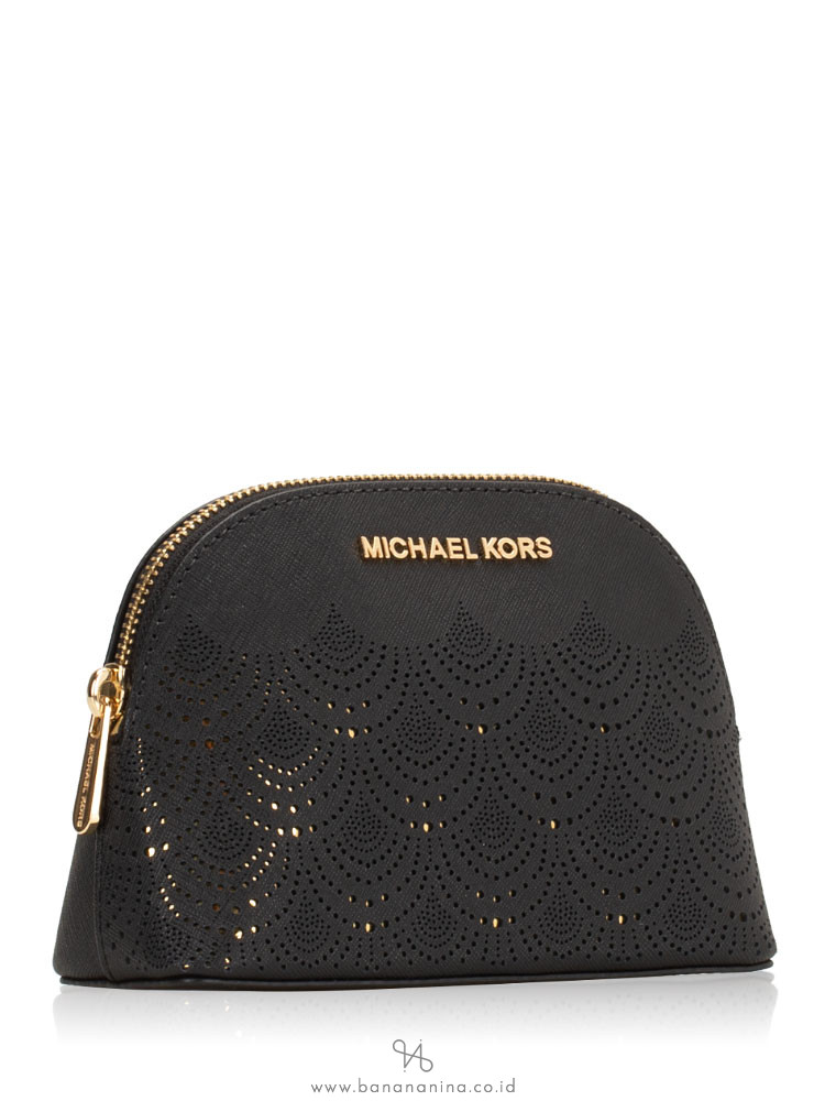 MICHAEL KORS Jet Set Perforated Large Travel Pouch Black