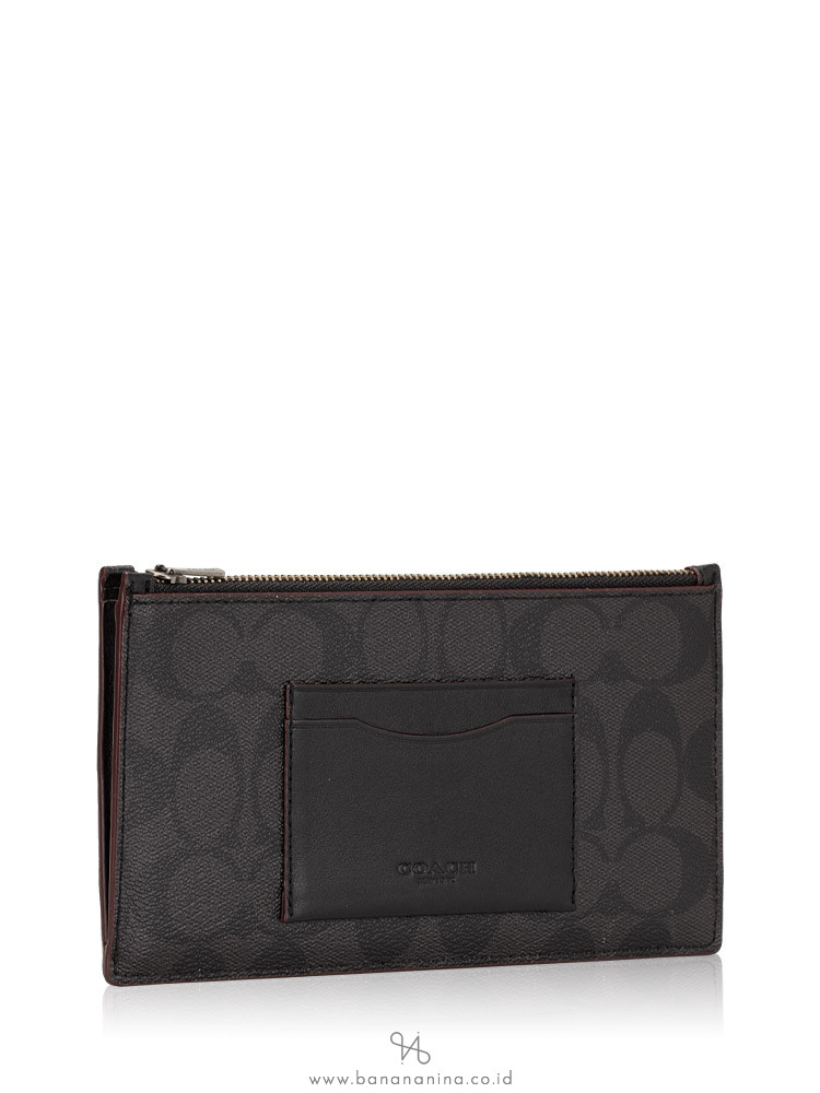 Coach Men 41383 Signature Shadow Zip Phone Wallet Black Oxblood