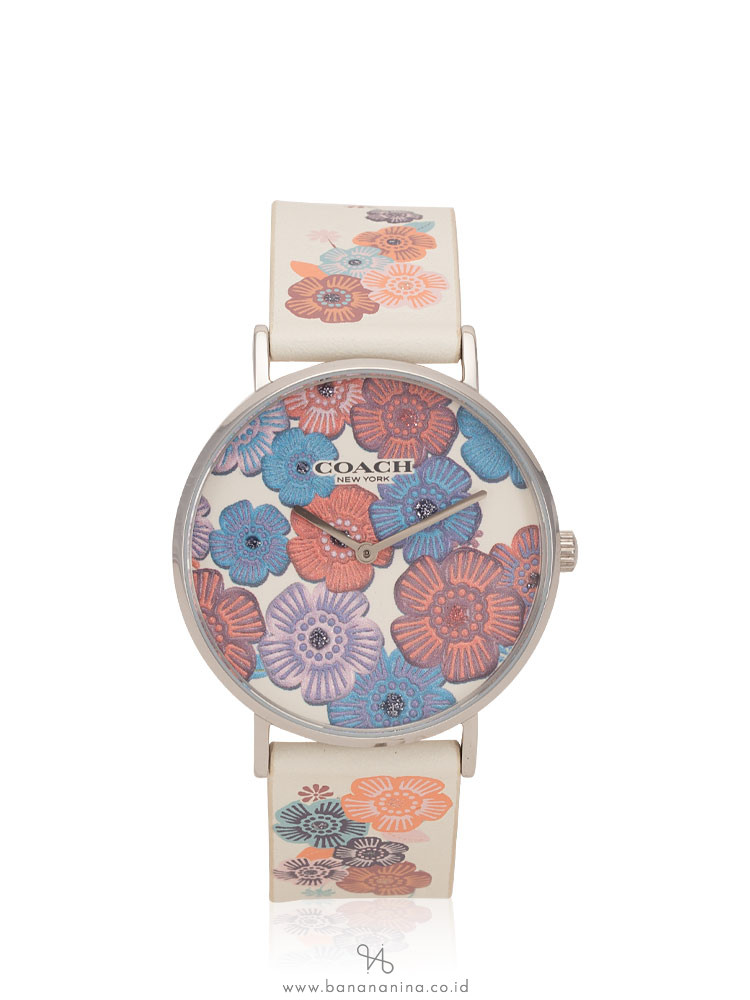 COACH 14503044 Perry Leather Strap White Multi
