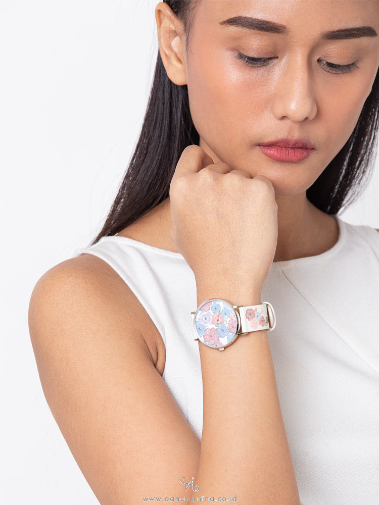 COACH 14503044 Perry Leather Strap White Multi