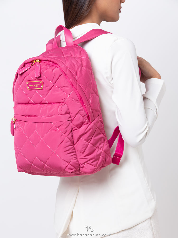 MARC JACOBS Quilted Nylon Backpack Begonia