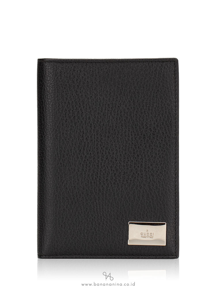 GUCCI Men Leather Passport Holder Black