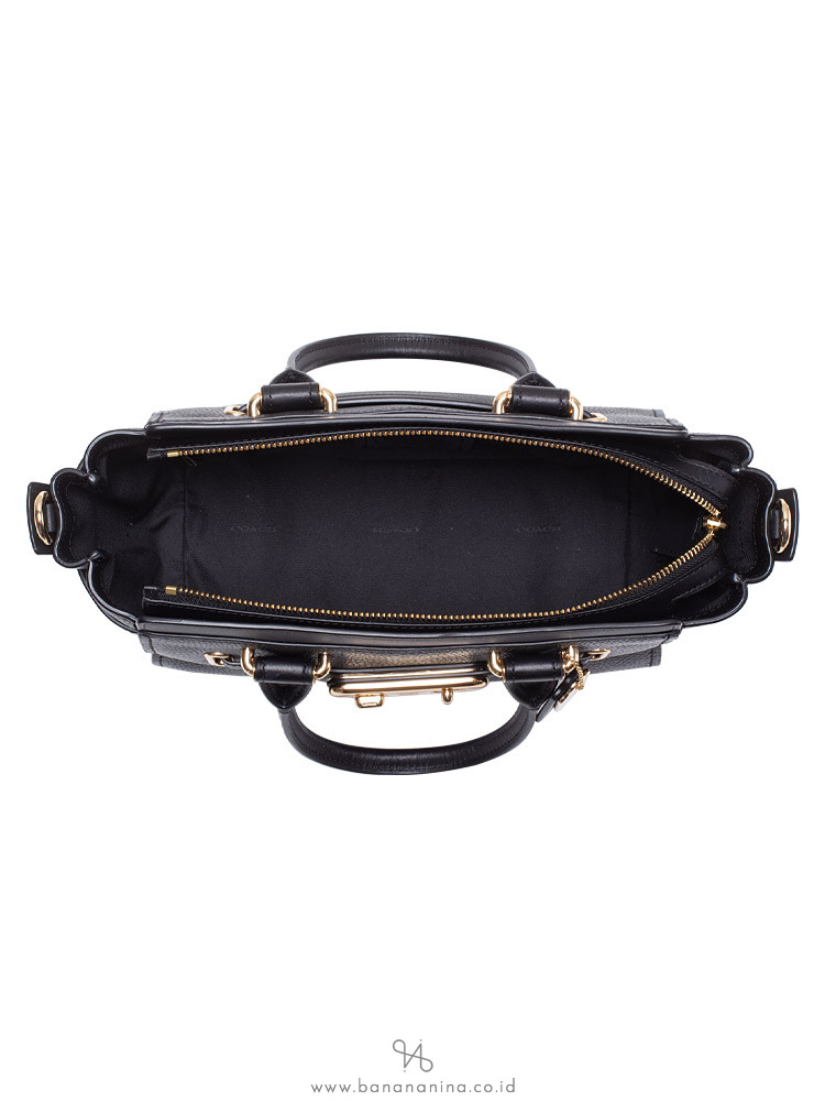 COACH 87295 Swagger 27 Pebble Leather Carryall Black