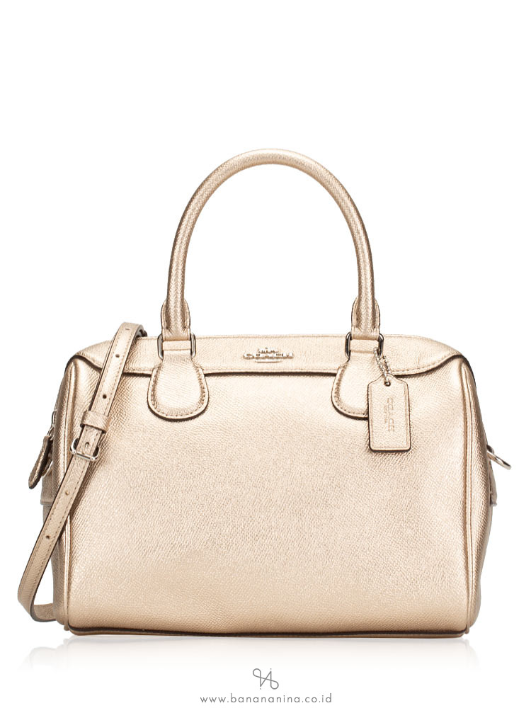 COACH 39706 Metallic Crossgrain Mini Bennett Platinum