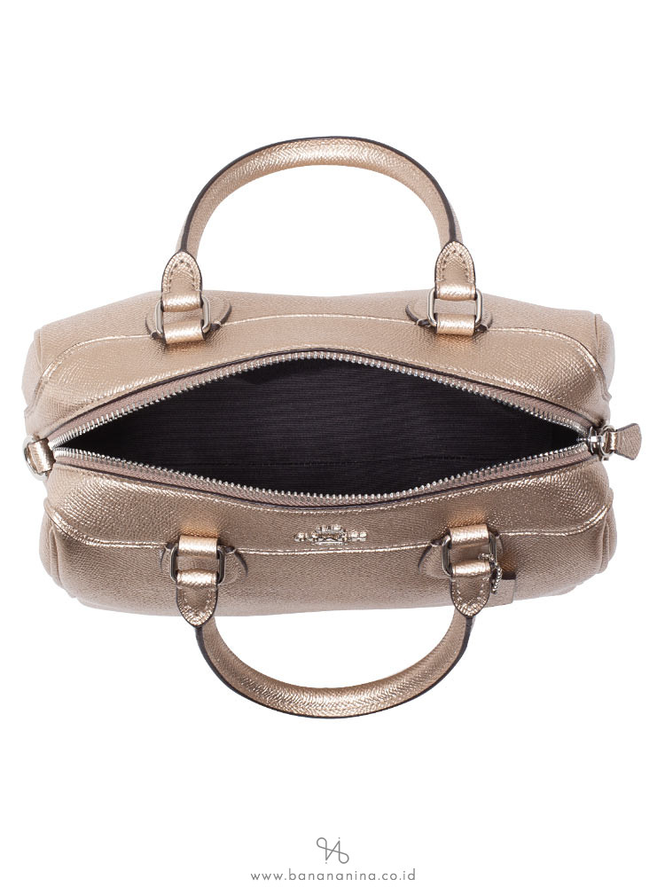 COACH 39706 Metallic Crossgrain Mini Bennett Platinum