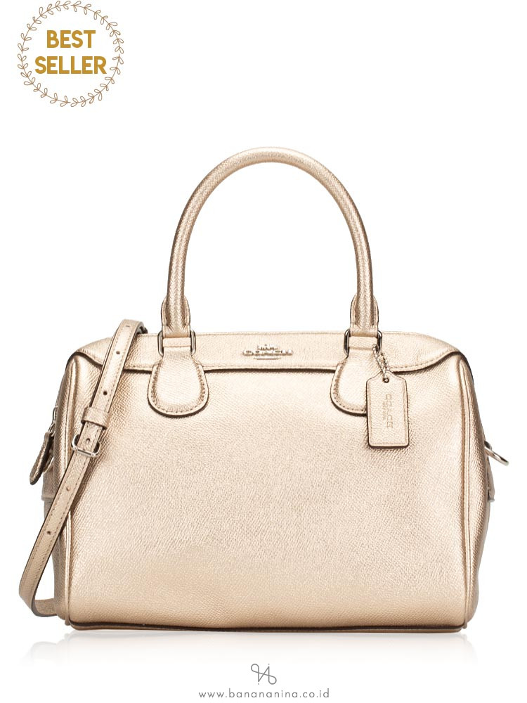 COACH 39706 Metallic Crossgrain Mini Bennett Platinum