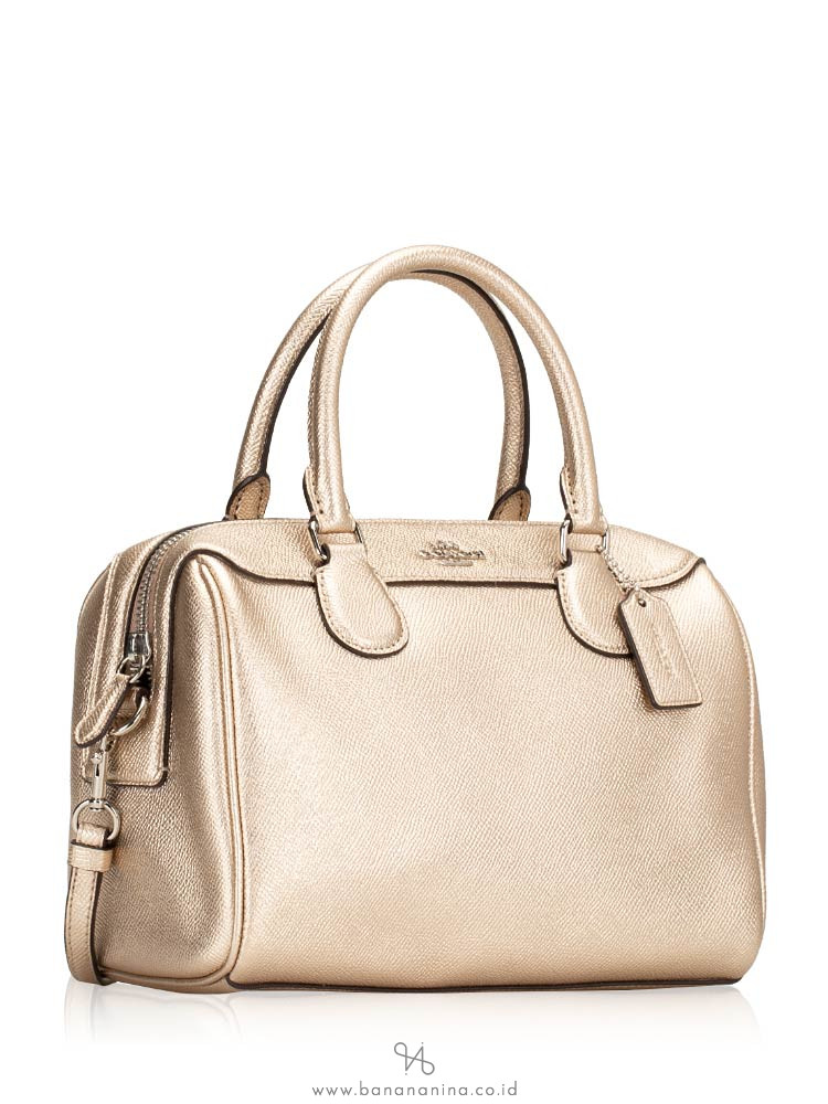 COACH 39706 Metallic Crossgrain Mini Bennett Platinum