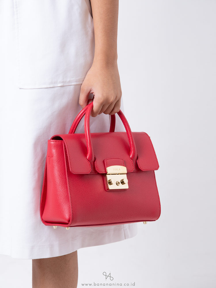 FURLA Metropolis Small Top Handle Satchel Ruby