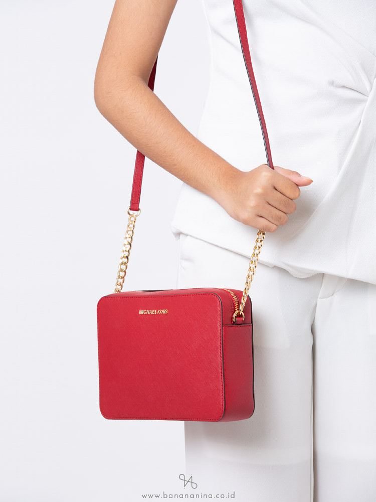 MICHAEL KORS Jet Set Item Large Crossbody Scarlet