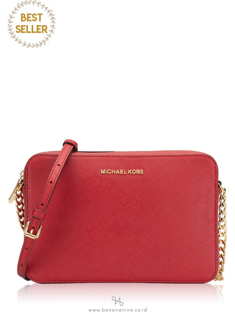 MICHAEL KORS Jet Set Item Large Crossbody Scarlet
