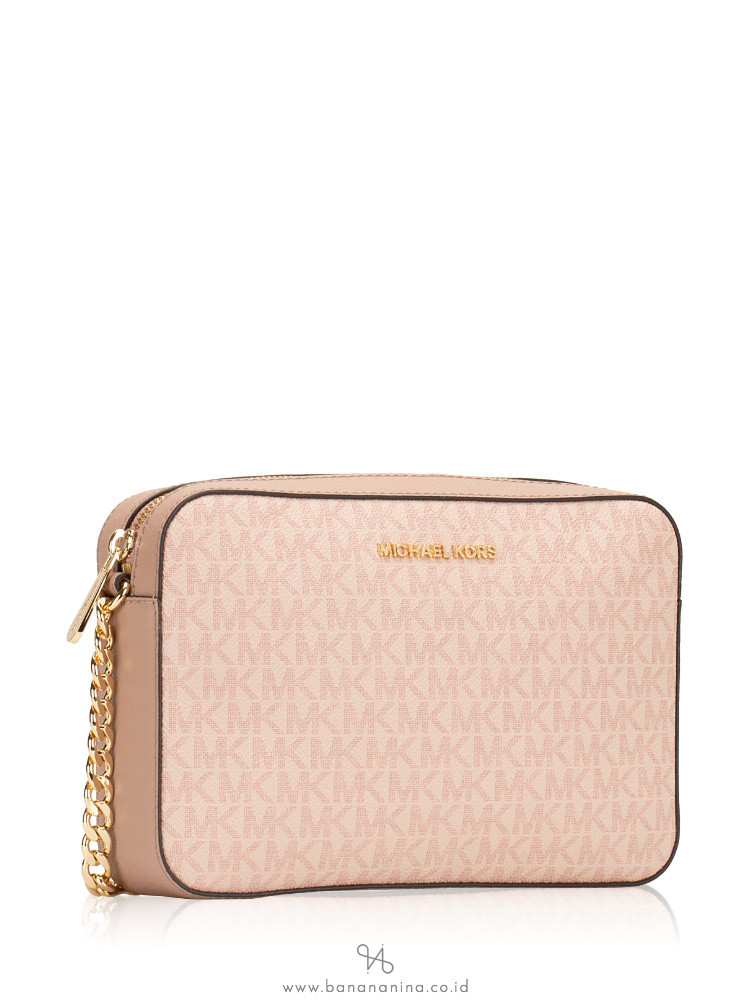MICHAEL KORS Jet Set Signature Large Crossbody Fawn Ballet