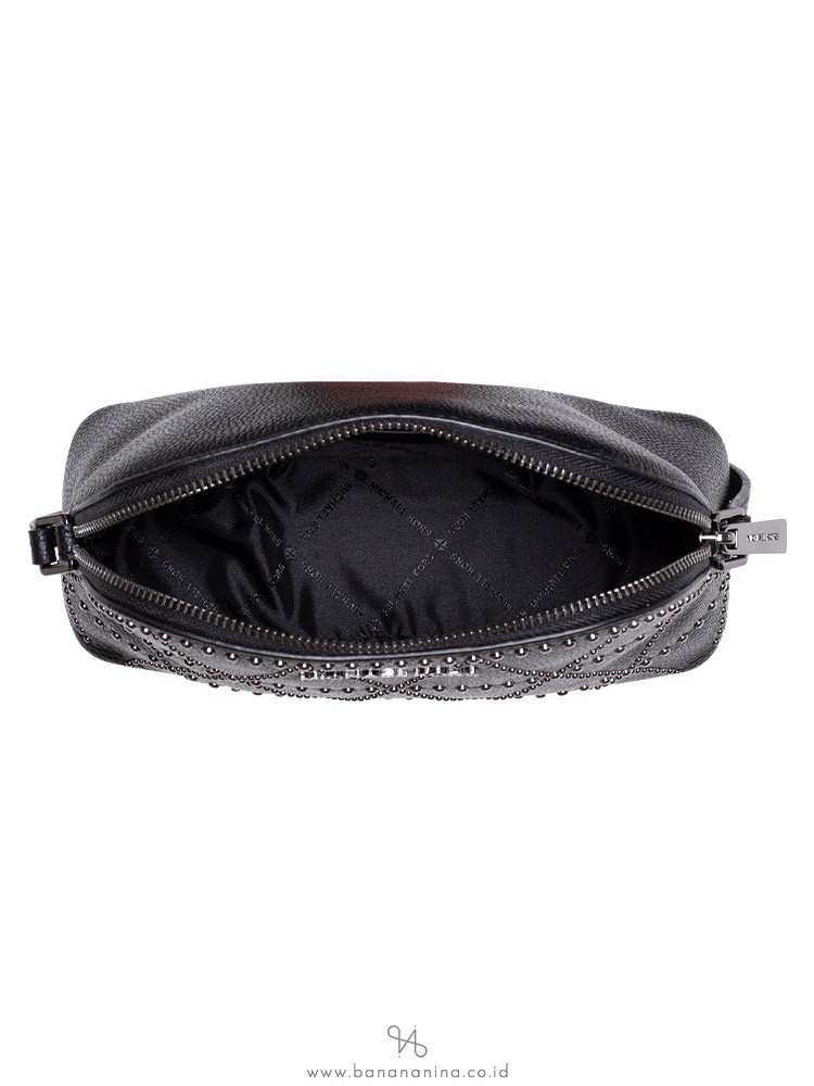 MICHAEL KORS Adele Stud Medium Dome Crossbody Black