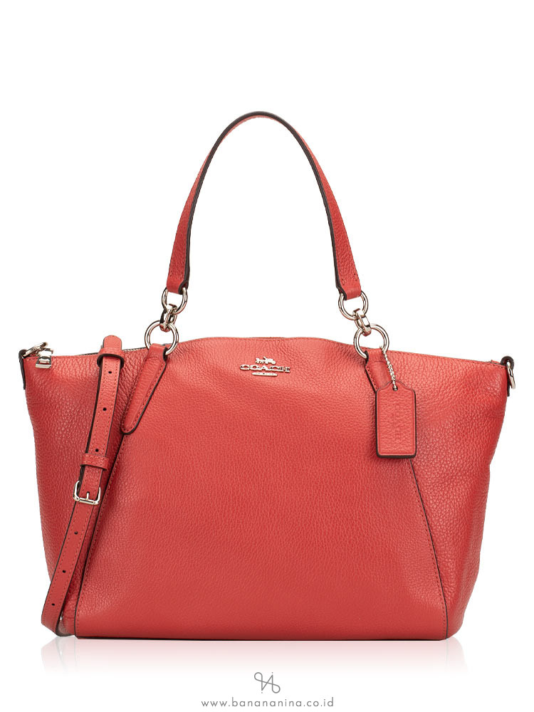 COACH 28993 Pebbled Leather Small Kelsey Washed Red