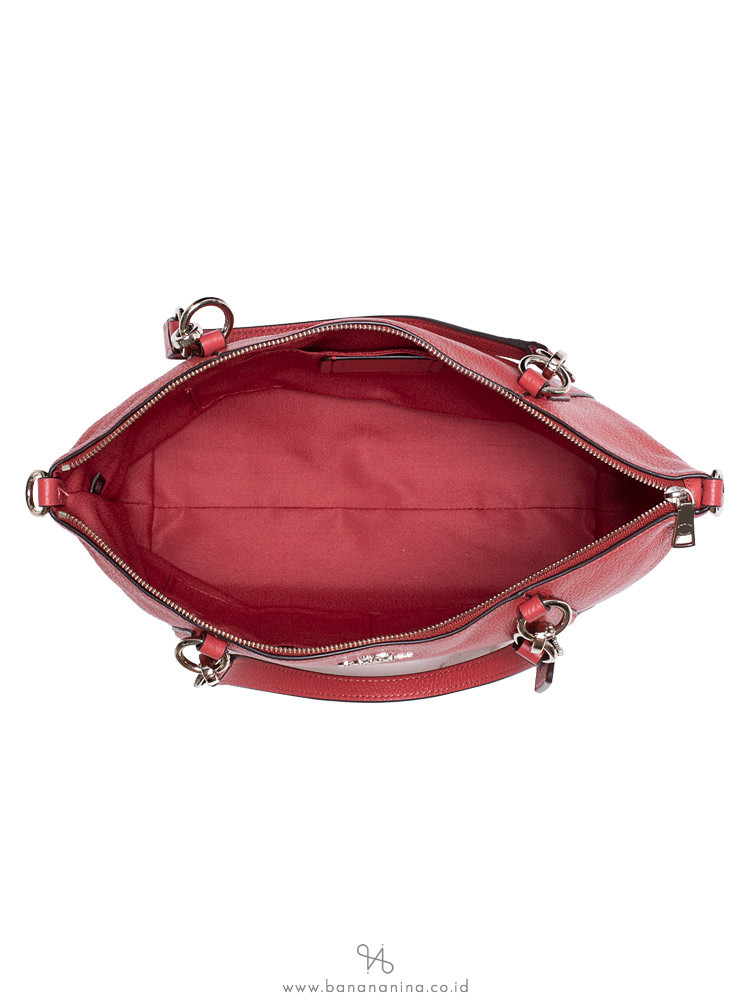 COACH 28993 Pebbled Leather Small Kelsey Washed Red