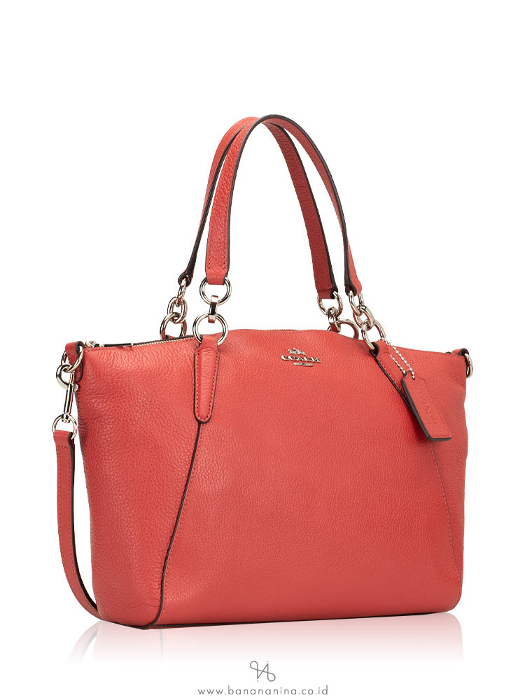 COACH 28993 Pebbled Leather Small Kelsey Washed Red
