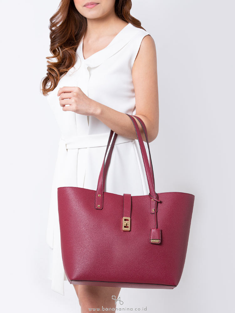 MICHAEL KORS Karson Large Leather Tote Mulberry