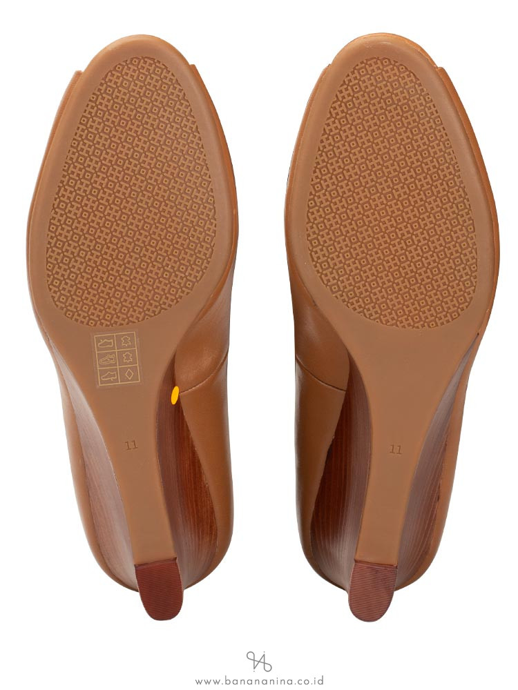 TORY BURCH Kara Leather Open Toe Wedges Royal Tan Sz 11