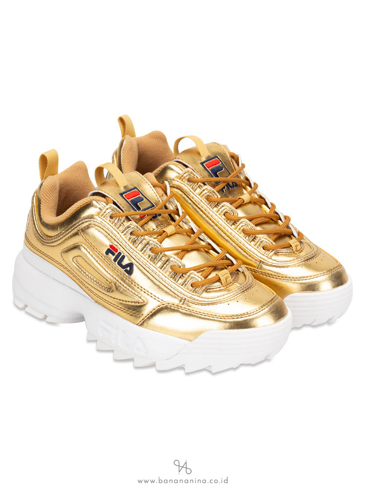 fila white and gold sneakers