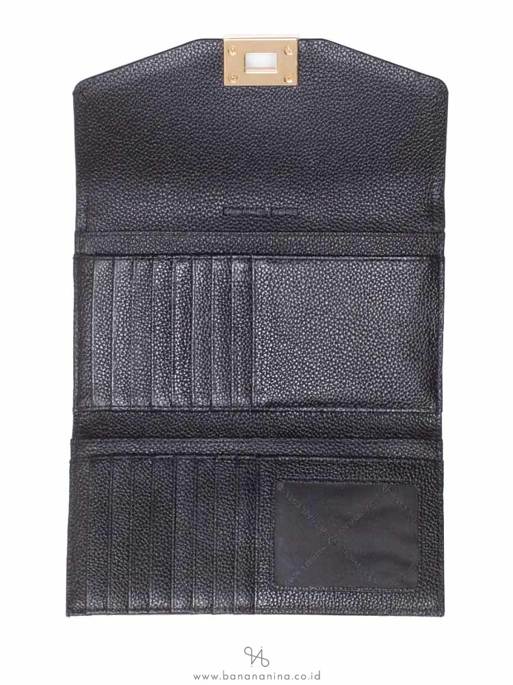 MICHAEL KORS Cassie Monogram Large Trifold Black
