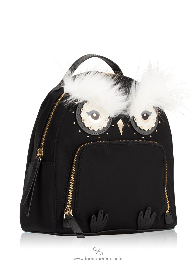 KATE SPADE Star Bright Owl Tomi Nylon Backpack Black