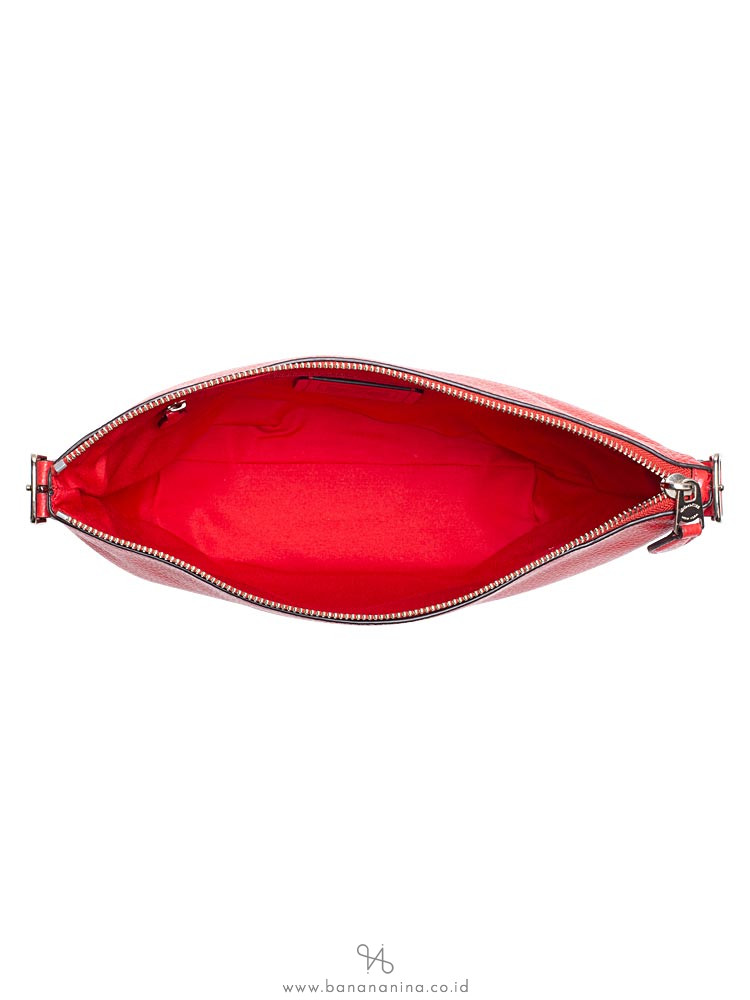 COACH 34767 Pebble Leather Danny Duffle Bag Bright Red