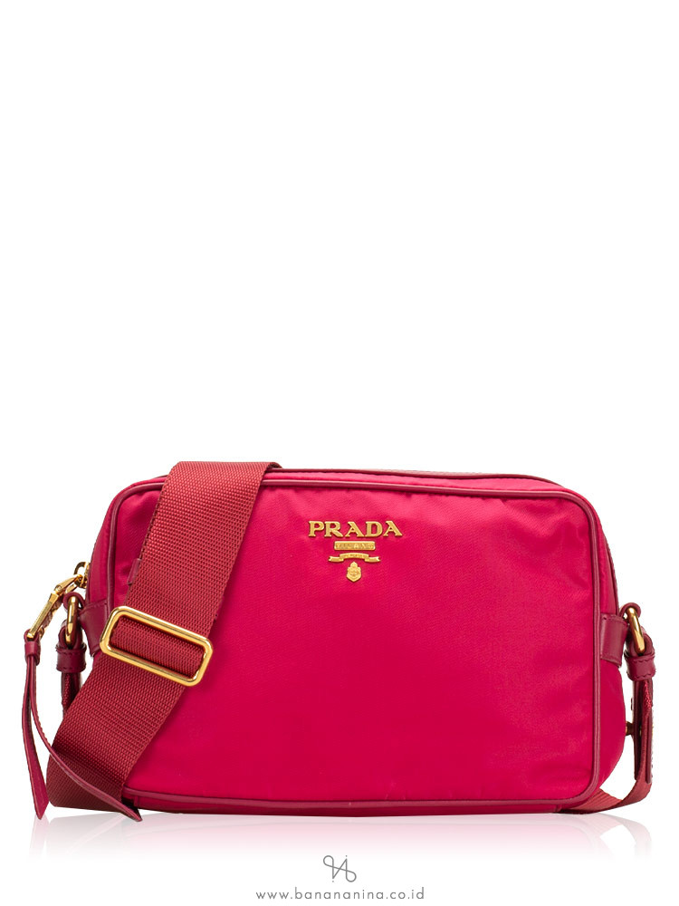 PRADA 1BH089 Tessuto Soft Calf Crossbody Ibisco