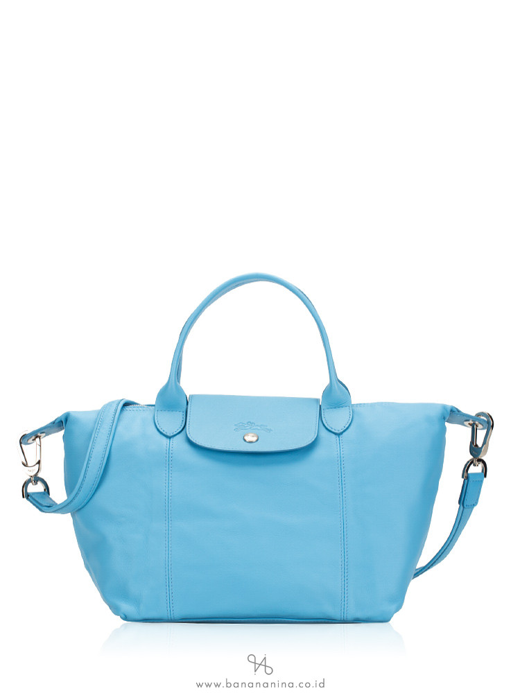 LONGCHAMP Le Pliage Cuir Small SH Cornflower