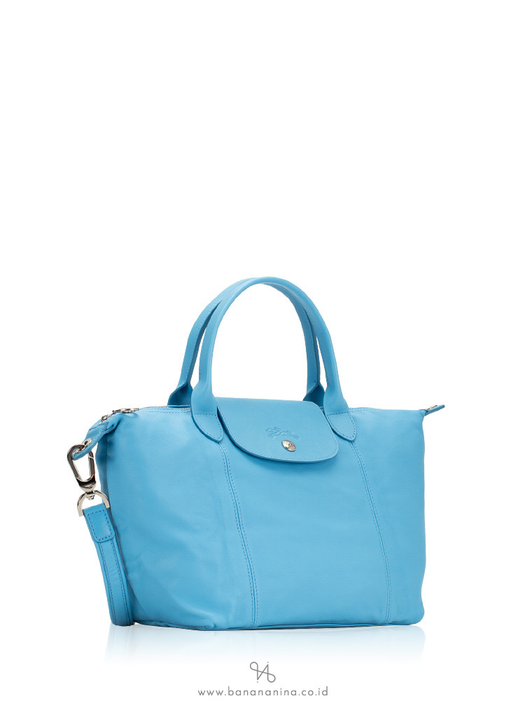 LONGCHAMP Le Pliage Cuir Small SH Cornflower
