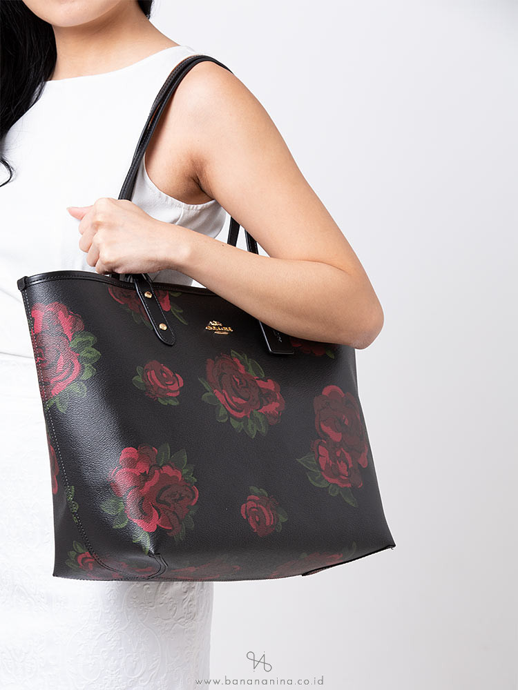 coach floral tote bag