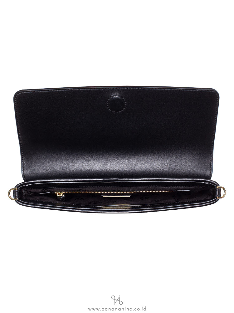 TORY BURCH Alexa Leather Clutch Black