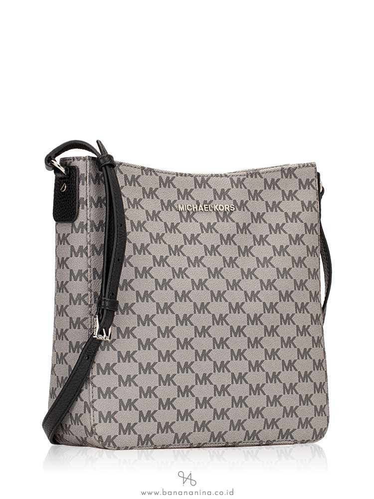 MICHAEL KORS Jet Set Monogram Travel Large Messenger Black