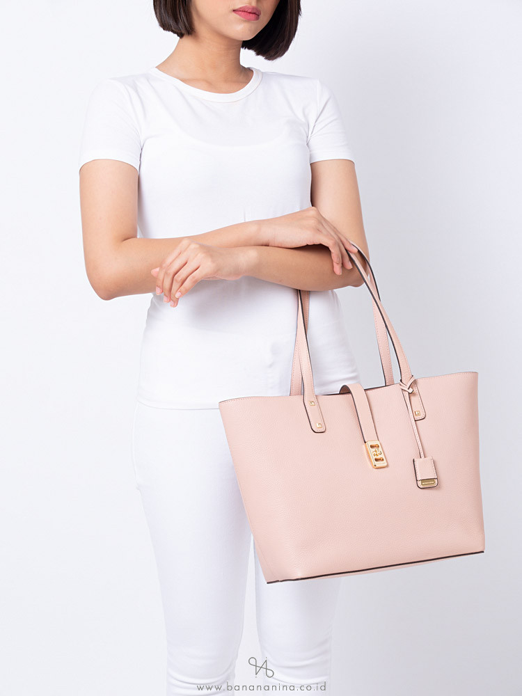 MICHAEL KORS Karson Large Leather Carryall Tote Pastel Pink