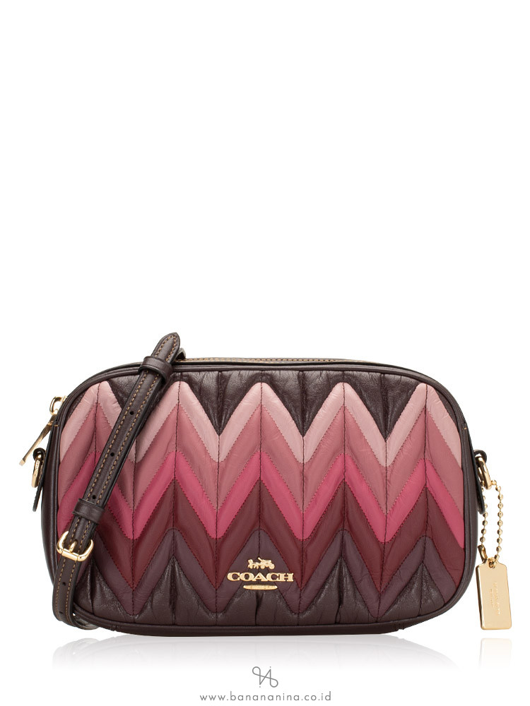 COACH 30652 Ombre Quilted Leather Isla Crossbody Oxblood Multi