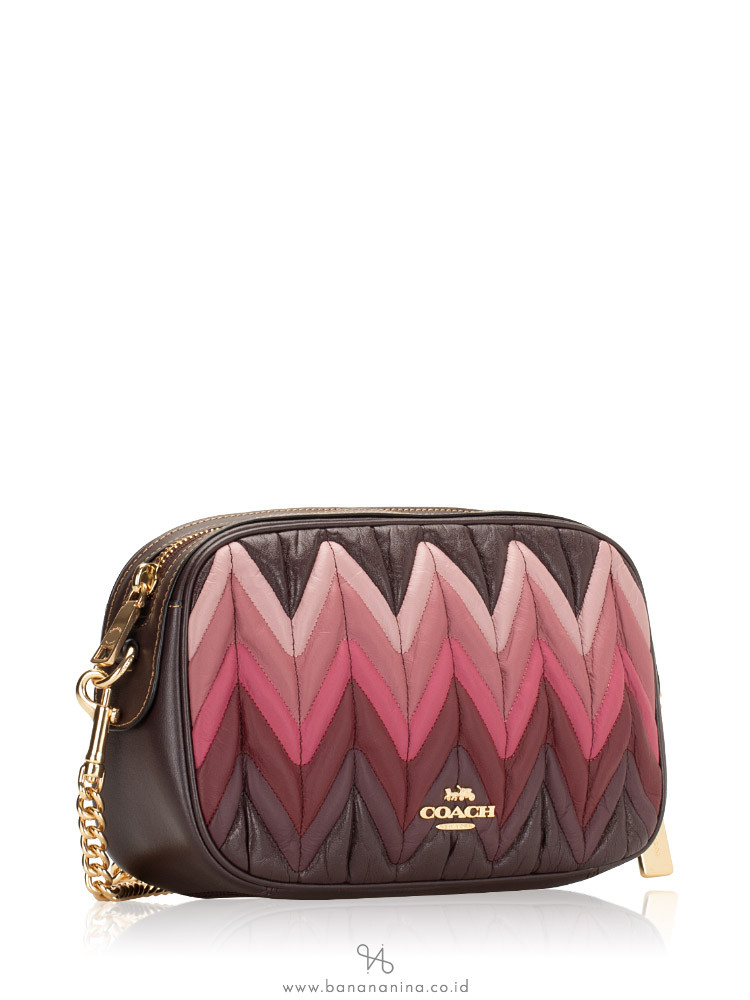 COACH 30652 Ombre Quilted Leather Isla Crossbody Oxblood Multi