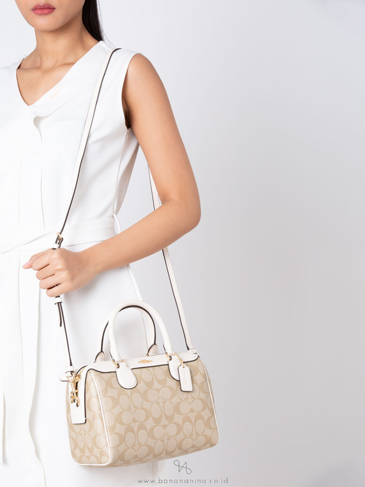 COACH 32203 Signature Mini Bennett Satchel Light Khaki Chalk
