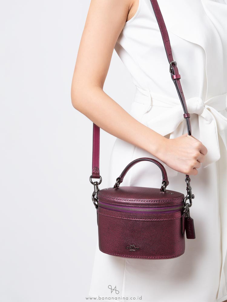 COACH 38590 Metallic Trail Bag Berry