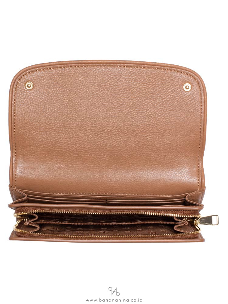 TORY BURCH Britten Duo Leather Envelope Wallet Bark