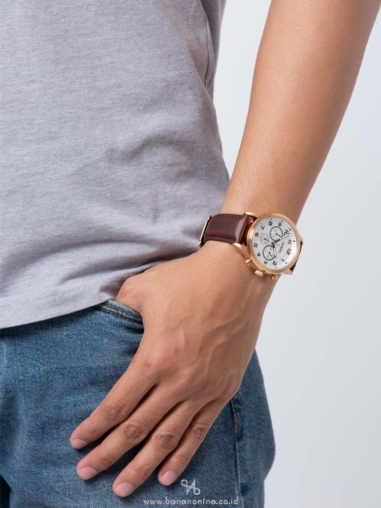 FOSSIL Men BQ2374 Flynn Pilot Chronograph Leather Strap Dark Brown